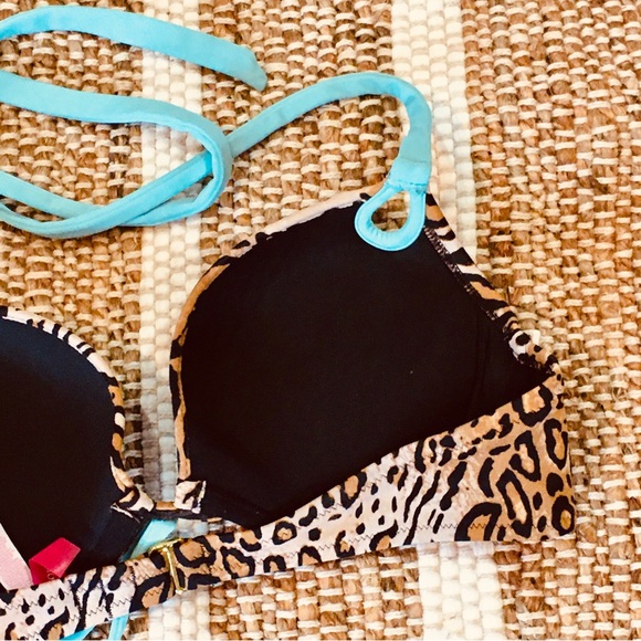 Victoria Secret cheetah leopard bikini top pool top vacay beachy summer 34B - Picture 4 of 6